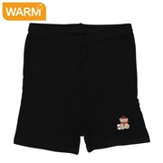 再値下!!【SALE】[キッズ]1分丈スパッツ　保温　くまプリント ブラック