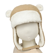 【SALE】[48~54cm]フライト帽子　耳付き ベージュ