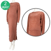 【SALE】長袖２ＷＡＹニットワンピース 　レッド