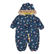 【SALE】[ベビー]２５防寒オックス宇宙柄ダルマコンビ　ネイビー