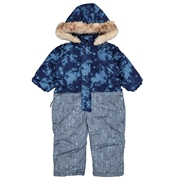 【SALE】[ベビー]２５防寒オックスタイダイ柄スノーコンビ　ネイビー