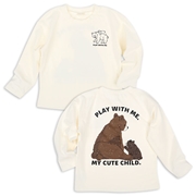 [キッズ]長袖Tシャツ　バックプリント　オフホワイト