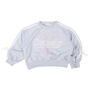 再値下!!【SALE】[キッズ]REMELY袖ライン短丈トレーナー サックス