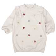 再値下!!【SALE】[キッズ]長袖ワンピース花刺しゅう　アイボリー