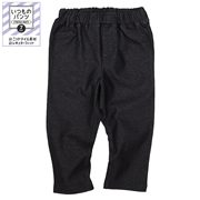 【SALE】[キッズ]いつものパンツ　７分丈　ニットツイル　無地　ブラック