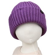 【SALE】[48~54cm]ニット帽　ワンカラー　パープル