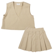 再値下!!【SALE】[ベビー]ベスト＋スカート２点セット　ベージュ