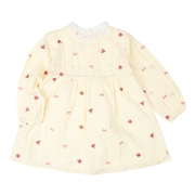 再値下!!【SALE】[キッズ]ワンピース　布帛総柄刺しゅう　アイボリー