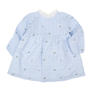 再値下!!【SALE】[キッズ]ワンピース　布帛総柄刺しゅう　パープル
