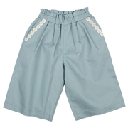 再値下!!【SALE】[ベビー]１０分丈ワイドパンツ　サックス