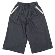 再値下!!【SALE】[ベビー]１０分丈ワイドパンツ　ネイビー