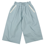 再値下!!【SALE】[キッズ]１０分丈ワイドパンツ　サックス
