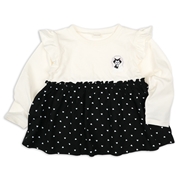 【SALE】[キッズ]長袖Ｔシャツ　胸切替　ディズニー　ブラック