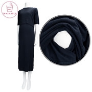 【SALE】[授乳口付き]半袖ウォッシャブルリブニットワンピース　ネイビー