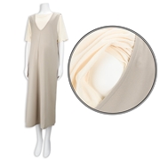 【SALE】[授乳口付き]半袖授乳トップス付きジャンスカ　ベージュ