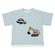 【SALE】[キッズ]半袖Tシャツ　サガラ刺繍　サックス
