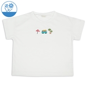 【SALE】[キッズ]半袖　Ｔシャツ　遮熱　刺しゅう オフホワイト