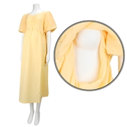 【SALE】[授乳機能付き]半袖ふくれジャガードバルーン袖ワンピース　イエロー