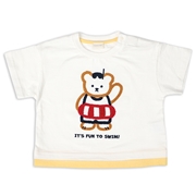 [ベビー]半袖Ｔシャツ　ラインサガラ　オフホワイト