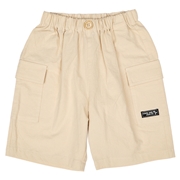 【SALE】[キッズ]５分丈カーゴパンツ　麻風　ベージュ