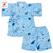 【SALE】[ベビー]甚平(じんべい)スーツ 海柄 ブルー