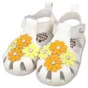 【SALE】[13.0~16.0cm]花モチーフサンダル　ホワイト