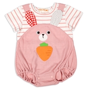 【SALE】アニマルロンパース　うさぎ　ピンク