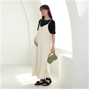 【SALE】[授乳口付き]半袖授乳トップス付きキャミワンピース　アイボリー