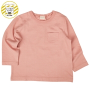 [ベビー]いつものＴシャツ　長袖　天竺素材 ピンク