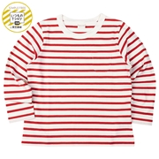 [キッズ]いつものＴシャツ　長袖　天竺素材 レッド
