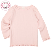 [ベビー]いつものＴシャツ　長袖　テレコ素材 ピンク