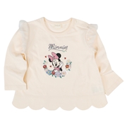 [ベビー]長袖Tシャツ　チュール　ミニー　オフホワイト