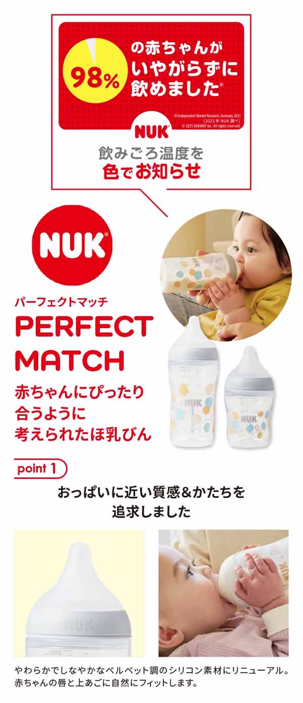 98％の赤ちゃんがいやがらずに飲めました