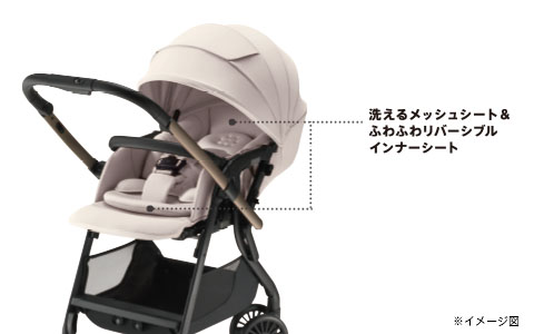 洗えるメッシュシート＆ふわふわリバーシブルインナーシート
