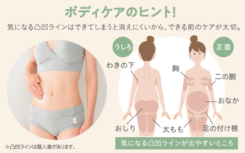 ボディケアのヒント！気になる凹凸ラインはできてしまうと消えにくいから、できる前のケアが大切。