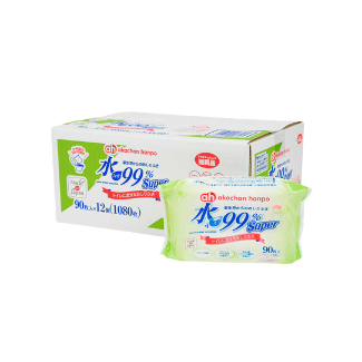 水99% Super トイレに流せる おしりふき 90枚x12個